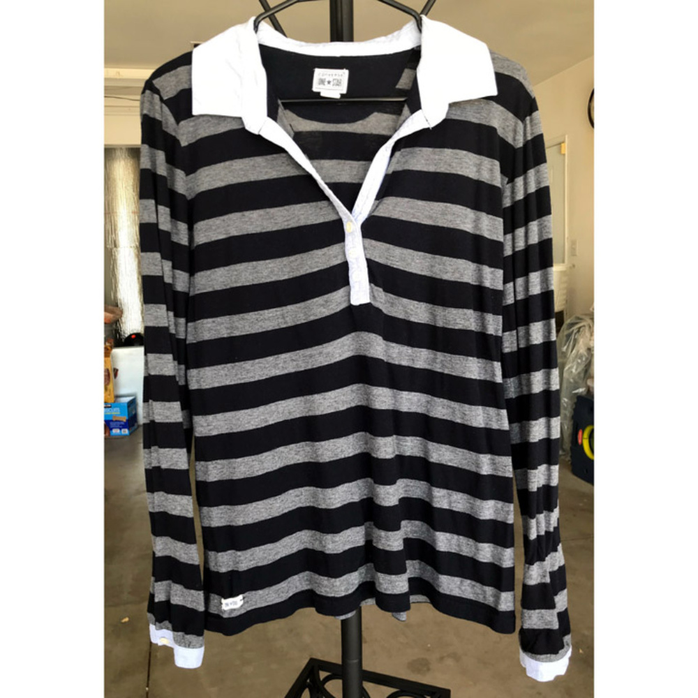 Converse One Star Black/Grey Stripe L/S top XL
